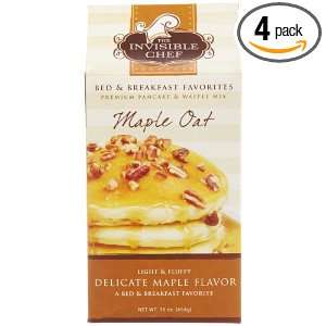 The Invisible Chef Pancake Mix, Maple Oat, 16 Ounce Boxes (Pack of 4 