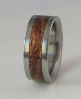 Tungsten Ring Wedding Bands KOA WOOD Rings Mens Rings  