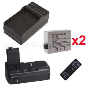 Canon 500D BG E5 Battery Grip + 2x LP E5 Batteries + Charger + Remote 