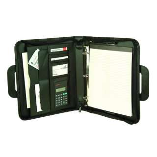   binder, zippered accessories pocket and open document slot