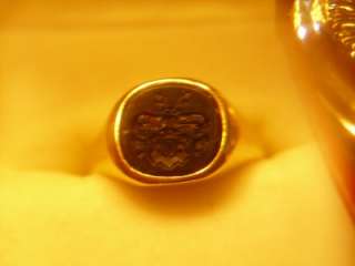   SEAL INTAGLIO RINGS WITH NOBLE FAMILY COAT OF ARMS   BLOODSTONE  