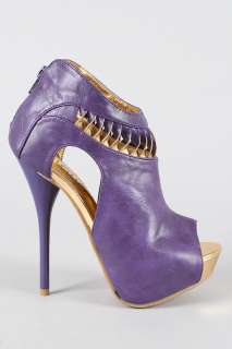 NIB Liliana India Purple Peep Toe Ankle Boots   Size 6.5  