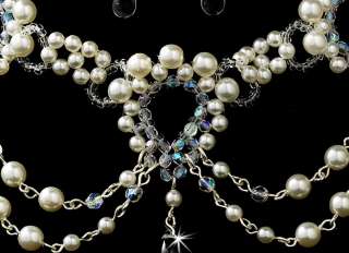   Pearl Bridal Jewelry Necklace & Earring Set bridesmaid N203sAB  