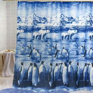  Polar Bears Penguins FABRIC Shower Curtain: Home & Kitchen