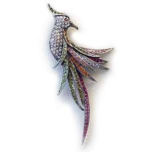    Plated Swarovski Crystal Parrot / Bird Design Brooch / Pin Jewelry