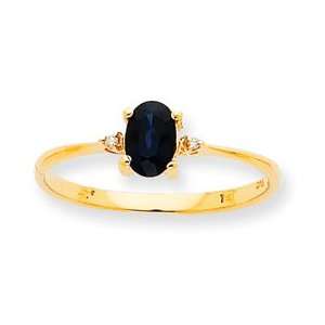   Diamond Sapphire Birthstone Ring   Size 6   JewelryWeb Jewelry