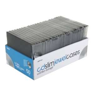    Merax 50pk CD Slim Jewel Cases with Black Trays Electronics