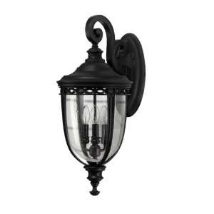 OL3003BK English Bridle Collection 3 Light Exterior Wall Sconce, Black 