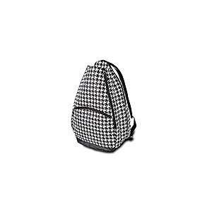  Ladies Tennis Racquet Backpack Bag HOUNDSTOOTH Black White 