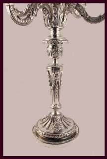 TWO LOUIS XVI SILVER PLATED BRONZE CANDELABRAS   1850s  