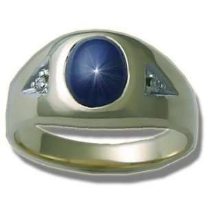  .05 ct 10X8 Diffused Star Sapphire Mens Ring Jewelry