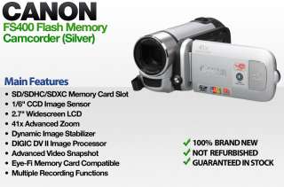 Canon FS400 Flash Memory Camcorder (Silver) NEW 013803132922  