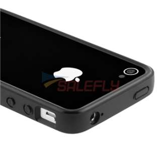 BLACK CASE+CAR+HOME CHARGER+PRIVACY FILM for Apple iPhone 4S 4 G 