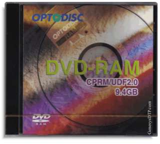GB Optodisc 3X DVD RAM (Pro grade) in Jewel Case (no cartridge)