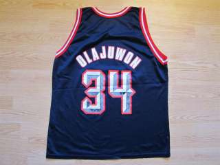   90s HAKEEM OLAJUWON HOUSTON ROCKETS CHAMPION NBA BASKETBALL JERSEY 48