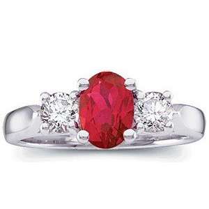   Natural Top Gem Burma Ruby & Diamond 3 Stone Platinum Ring(5) Jewelry