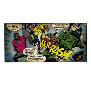  Retro Luke Cage, Hero for Hire Comic Panel, Kicking and Fighting 