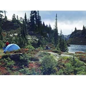  Camp Site Near an Alpine Lake in the Fall, North Cascades 