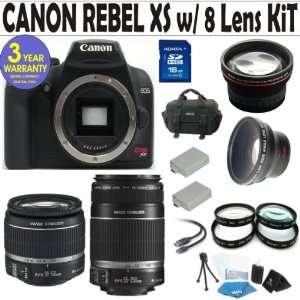  Canon Rebel XS (EOS 1000D) 8 Lens Deluxe Kit with EF S 18 
