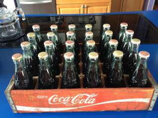   Coca Cola Crate Red 24 Glass Bottle Carrier w/ 24 10oz Bottles  