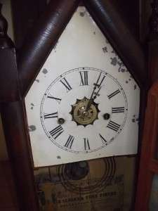   Waterbury Steeple Clock Girard College Phila Reverse Paint Antique