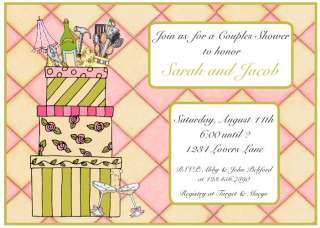 COUPLES Bridal Shower Personalized Custom Invitations  