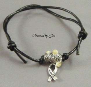 Mens BLADDER LIVER CANCER Wire Wrapped Leather Bracelet  