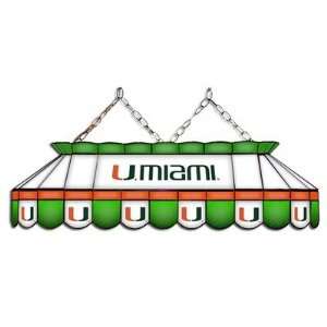   NCAA Miami Hurricanes 40 MVP Full Size Stained Glass Pool Table Lamp