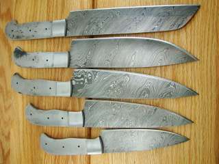 5pc Full Professional Chef Knife Set Kitchen Damascus Blank Knifemakin 