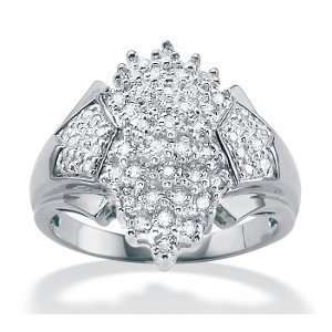   Carat Genuine Diamond Platinum Cluster Ring Paris Jewelry Jewelry
