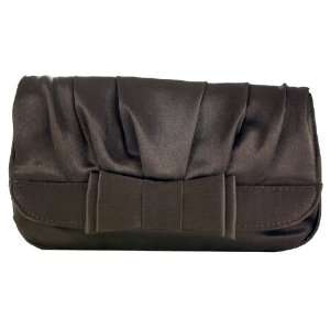   Sophisticated Brown Satin Flap Clutch Evening Purse: Everything Else