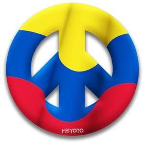   Peace Sign Magnet of Colombia Flag by MEYOTO 