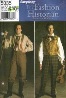 Mens 18th Century Shirt and Trousers Costume Pattern