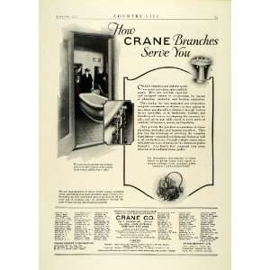  1922 Ad Crane Bathroom Plumbing Fixtures Valves Pipe 