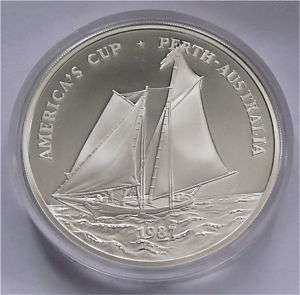 SAMOA 25 DOLLARS SILVER COIN, AMERICAS CUP 5 OZ PROOF  