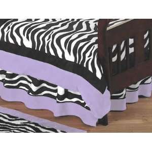  Purple Funky Zebra Bed Skirt for Crib and Toddler Bedding 