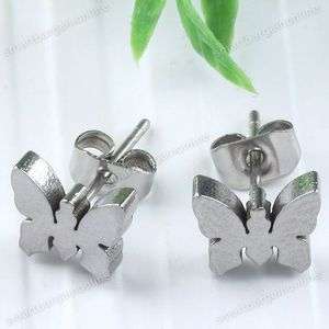   Butterfly Stainless Steel Ear Men Women Earring Stud Jewelry  