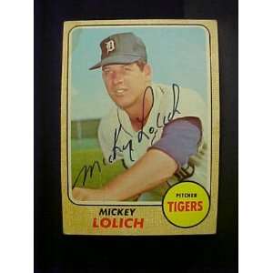  Mickey Lolich Detroit Tigers #414 1968 Topps Signed 