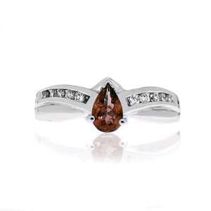  Pear Shaped Alexandrite & Diamond Ring 18K W Gold Jewelry