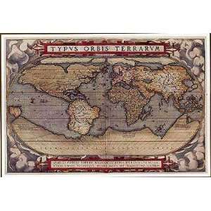  Old World Map Abraham Ortelius. 25.00 inches by 20.00 