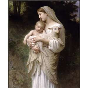Innocence Cropped by Adolphe William Bouguereau 12x10 Plaque   Framed 