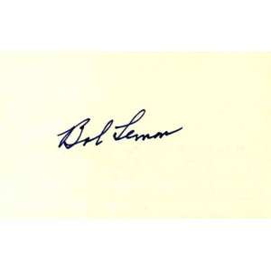 Bob Lemon Autographed 3x5 Card   Cleveland Indians
