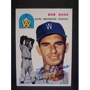 Bob Ross Washington Senators #189 1954 Topps Archives Signed 