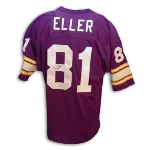 Carl Eller Signed Vikings t/b purple Jersey w/HOF 04