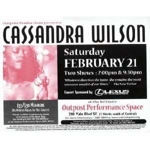  Cassandra Wilson Outpost Performance Concert Poster