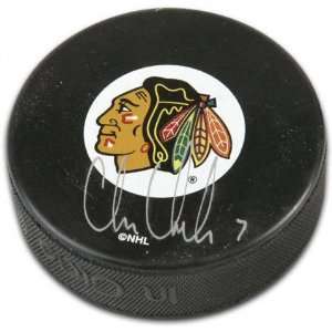Chris Chelios Chicago Blackhawks Hand Signed Autographed Logo Hockey 