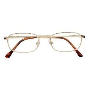 Dr. Dean Edell (E60) Rectangle Reading Glasses, Gold With Pocket Clip 