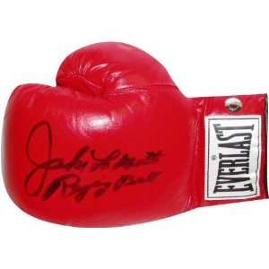 Jake LaMotta Autographed Boxing Gloves with Raging Bull Inscription