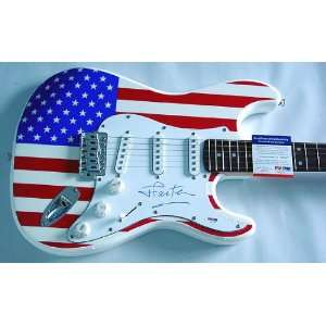 Jimmy Carter Autographed Signed USA Flag Guitar PSA/DNA