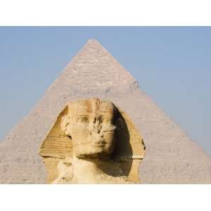 Sphinx and the Pyramid of Khafre, Giza, Near Cairo, Egypt Photographic 